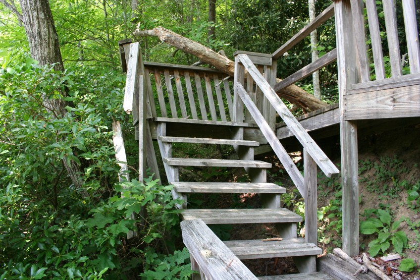 Stairs torn from house